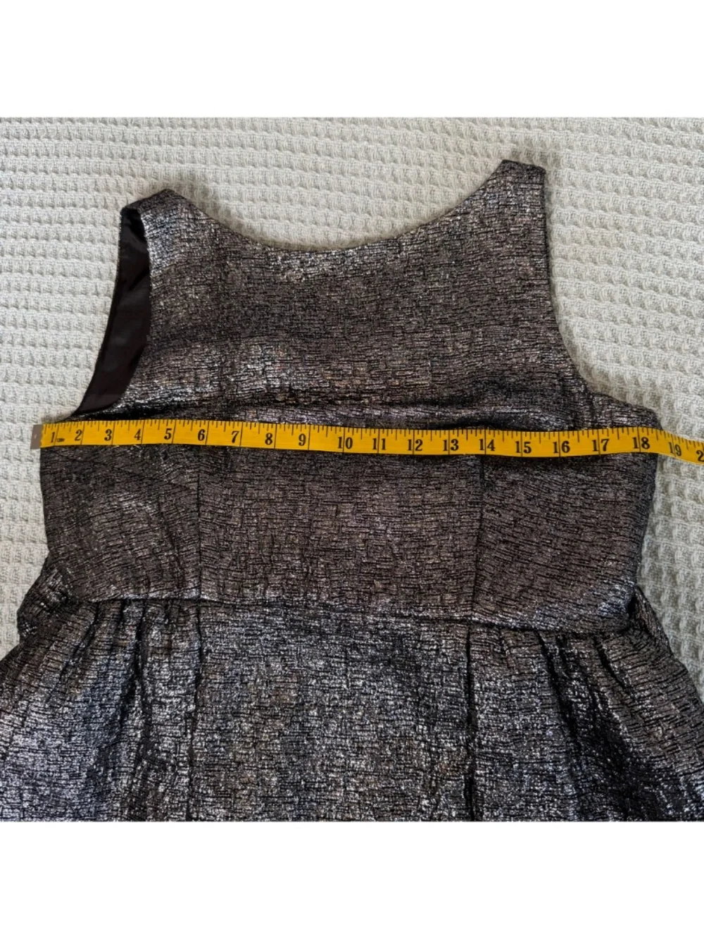 Kate Spade Andi Metallic Peplum Cocktail Dress Womens 8 Black Silver Formal